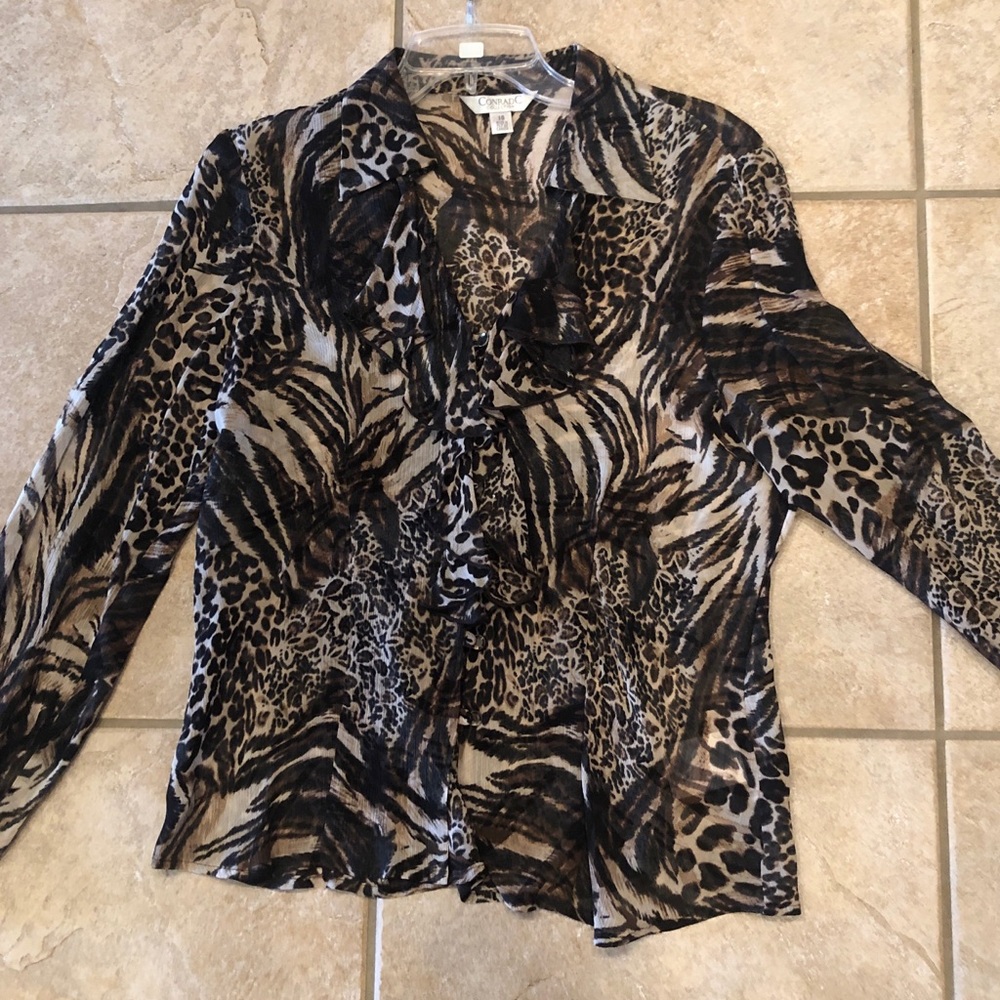 ♦️ 5 for $25! ♦️ Animal print ruffle dress top